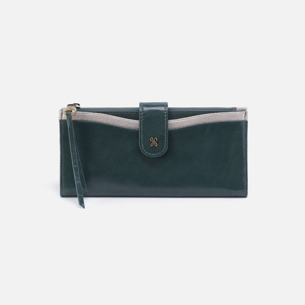 Hobo | Max Continental Wallet in Mixed Leathers - Sage Leaf