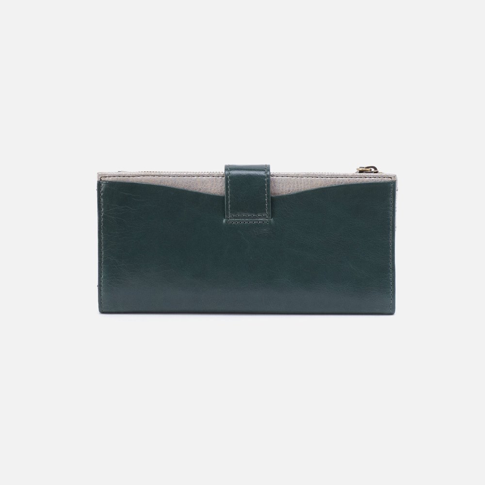 Hobo | Max Continental Wallet in Mixed Leathers - Sage Leaf