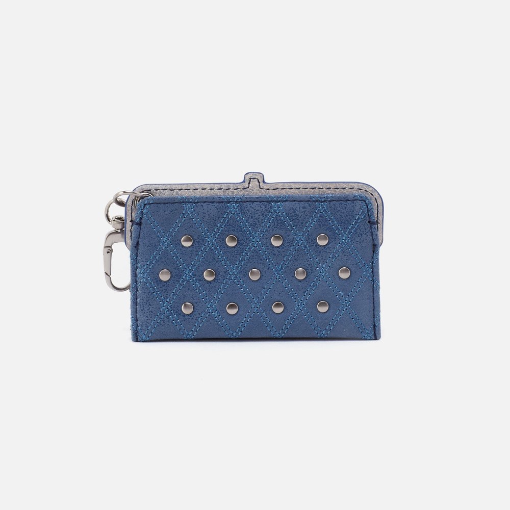 Hobo | Lauren Card Case Charm in Buffed Leather - Azure