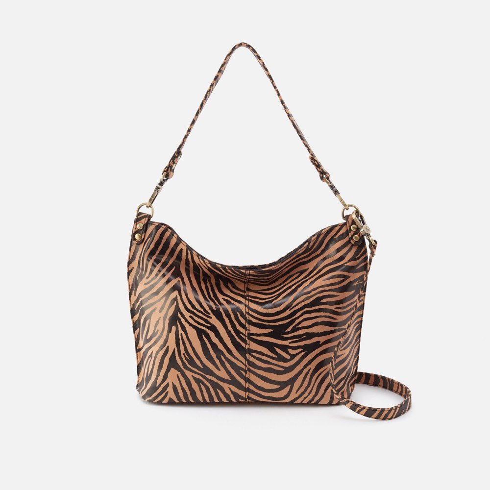 Hobo | Pier Shoulder Bag in Printed Leather - Zebra Stripes