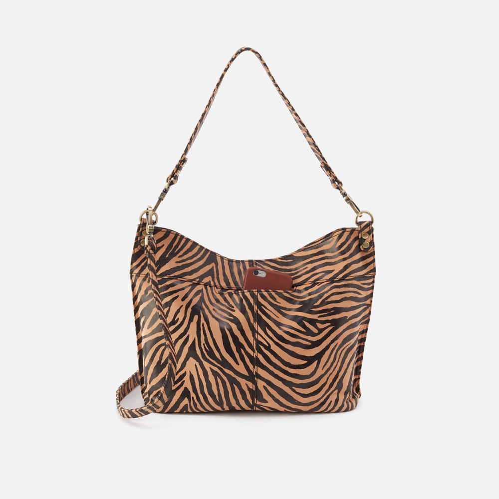 Hobo | Pier Shoulder Bag in Printed Leather - Zebra Stripes