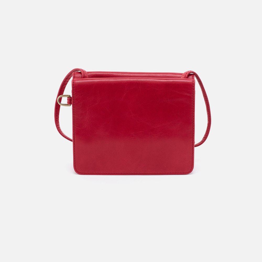 Hobo | Jill Wallet Crossbody in Polished Leather - Claret