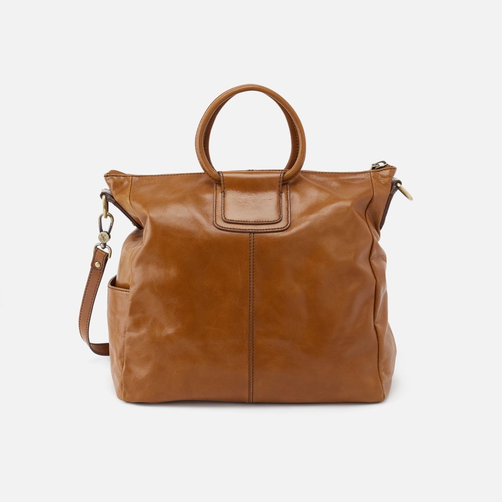 Hobo | Sheila Large Satchel in Polished Leather - Truffle