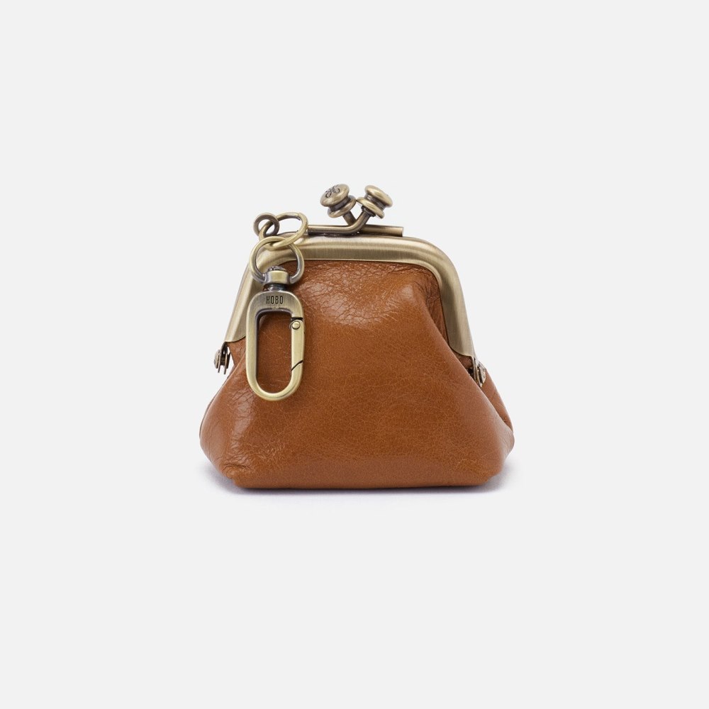 Hobo | Run Frame Pouch in Polished Leather - Truffle