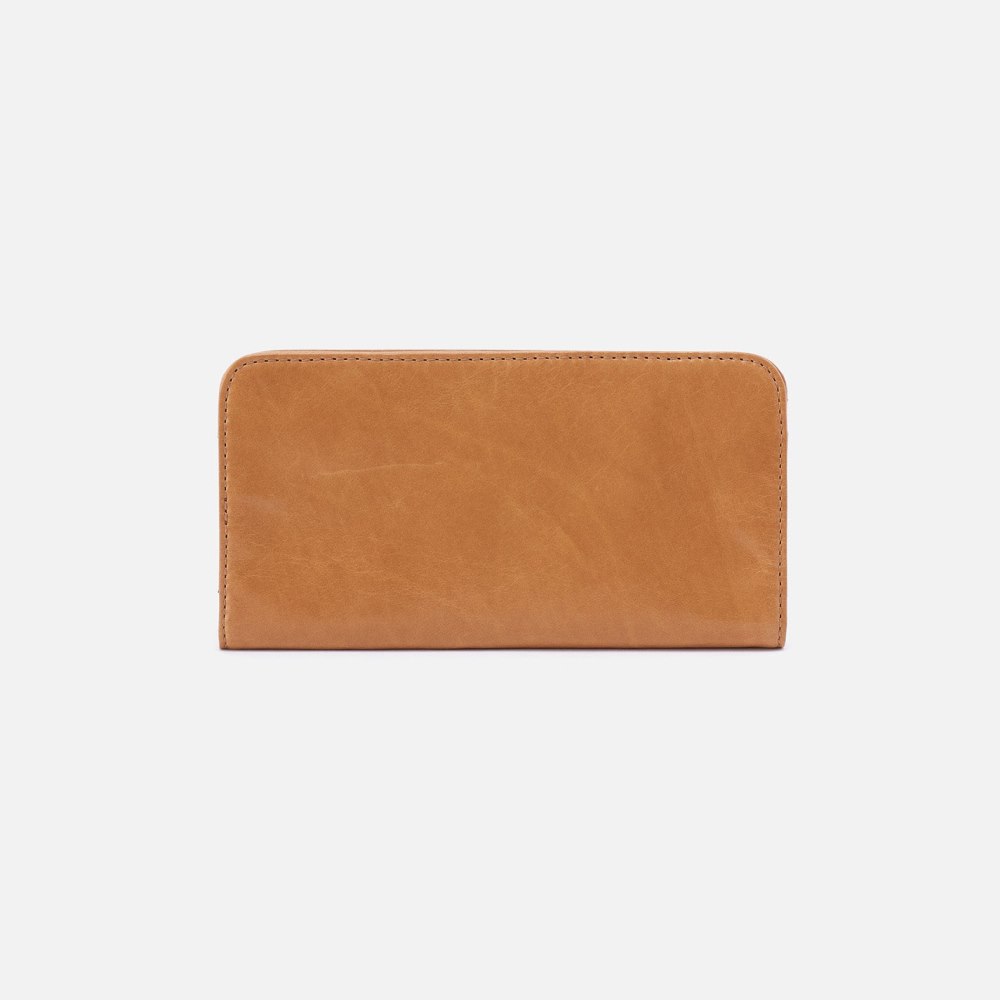 Hobo | Angle Continental Wallet in Polished Leather - Natural