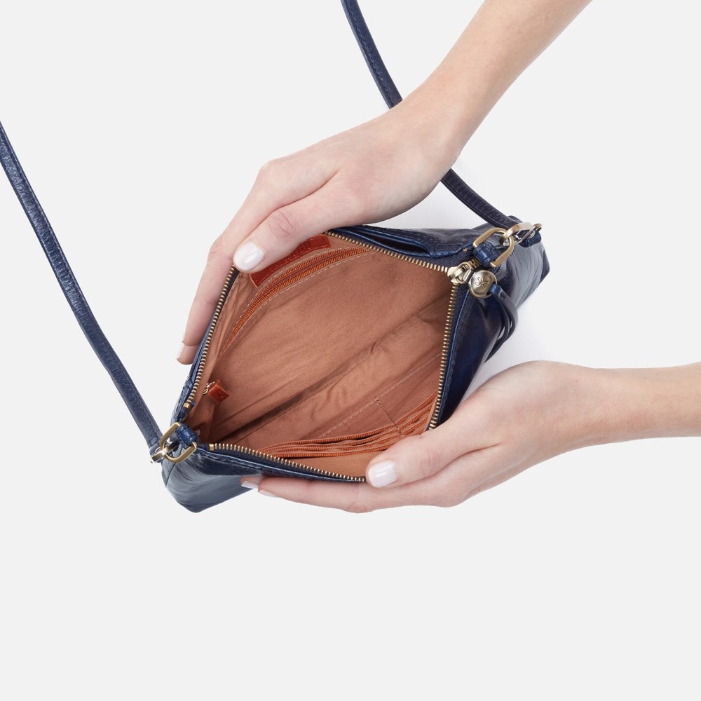 Hobo | Darcy Crossbody in Polished Leather - Nightshade