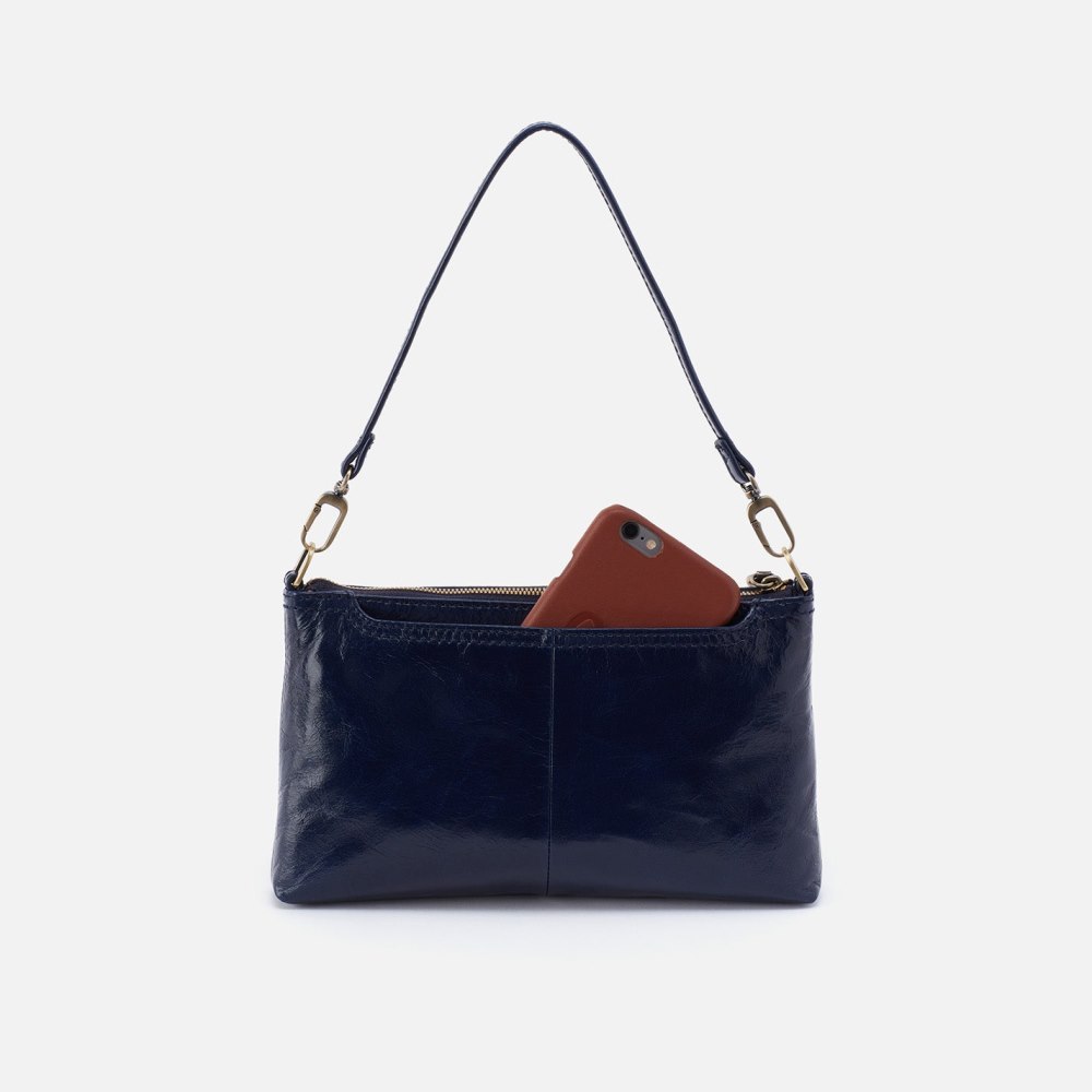 Hobo | Darcy Crossbody in Polished Leather - Nightshade