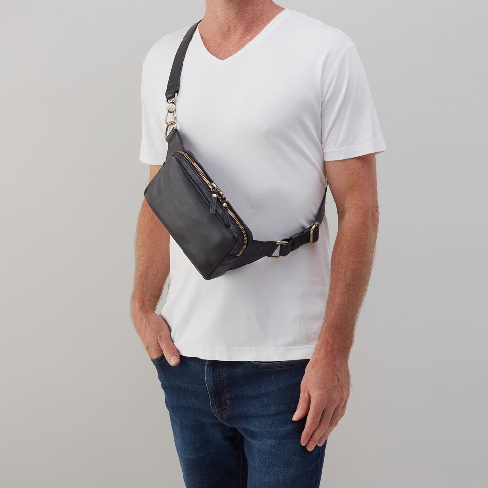 Hobo | Men's Sling in Silk Napa Leather - Black