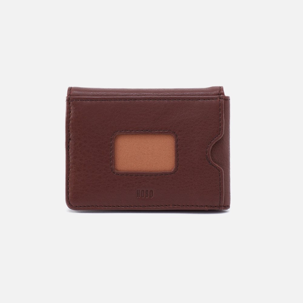 Hobo | Men's Flap Wallet in Silk Napa Leather - Brown