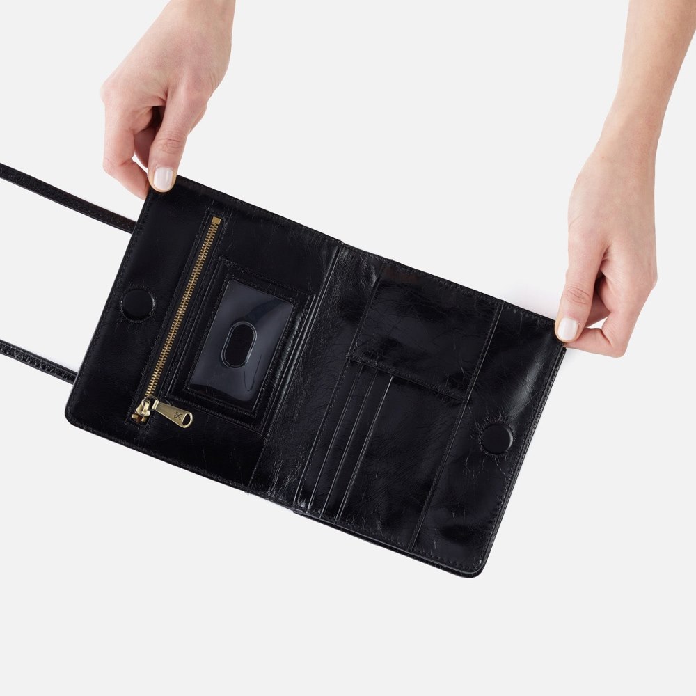 Hobo | Jill Wallet Crossbody in Polished Leather - Black