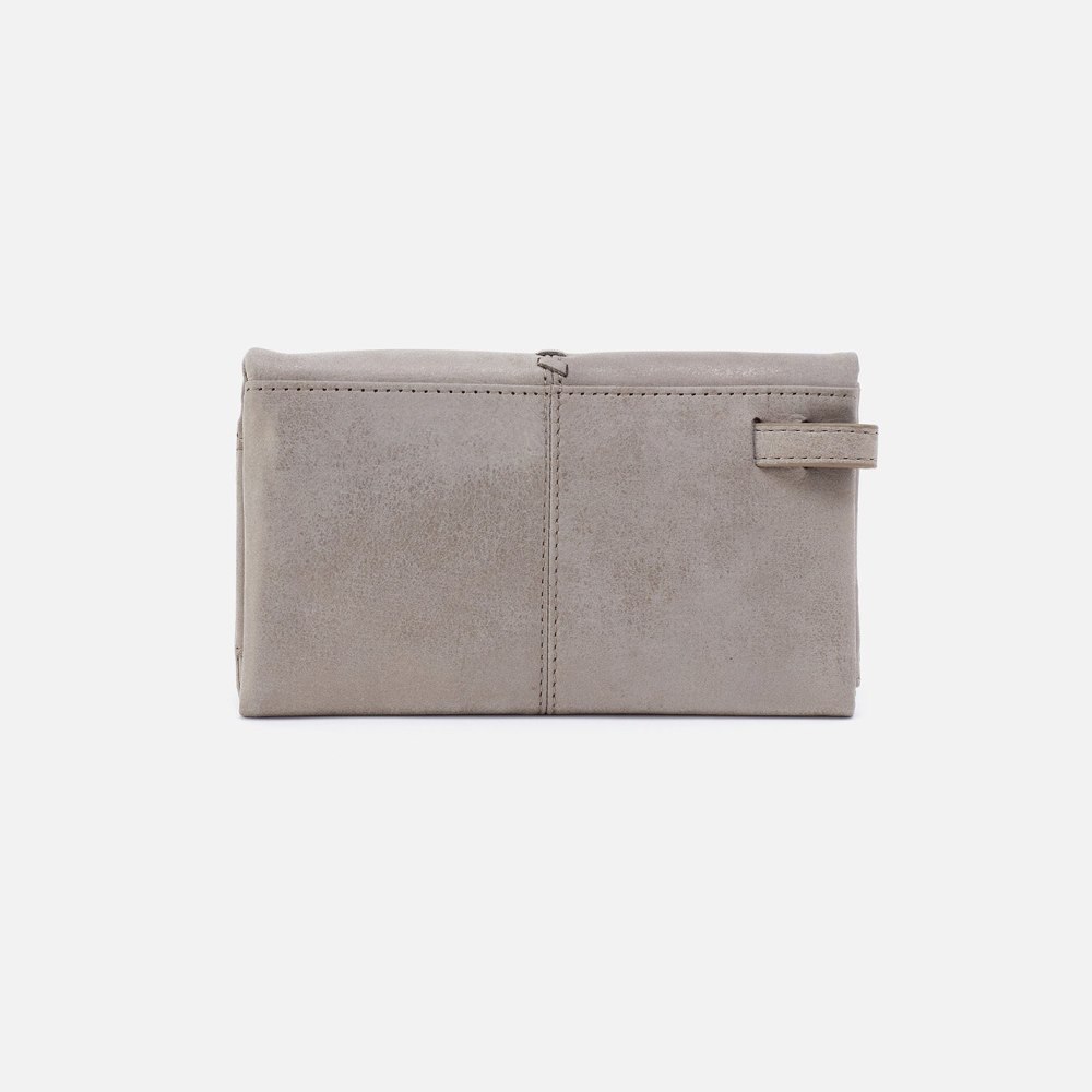 Hobo | Keen Continental Wallet in Metallic Leather - Granite Grey