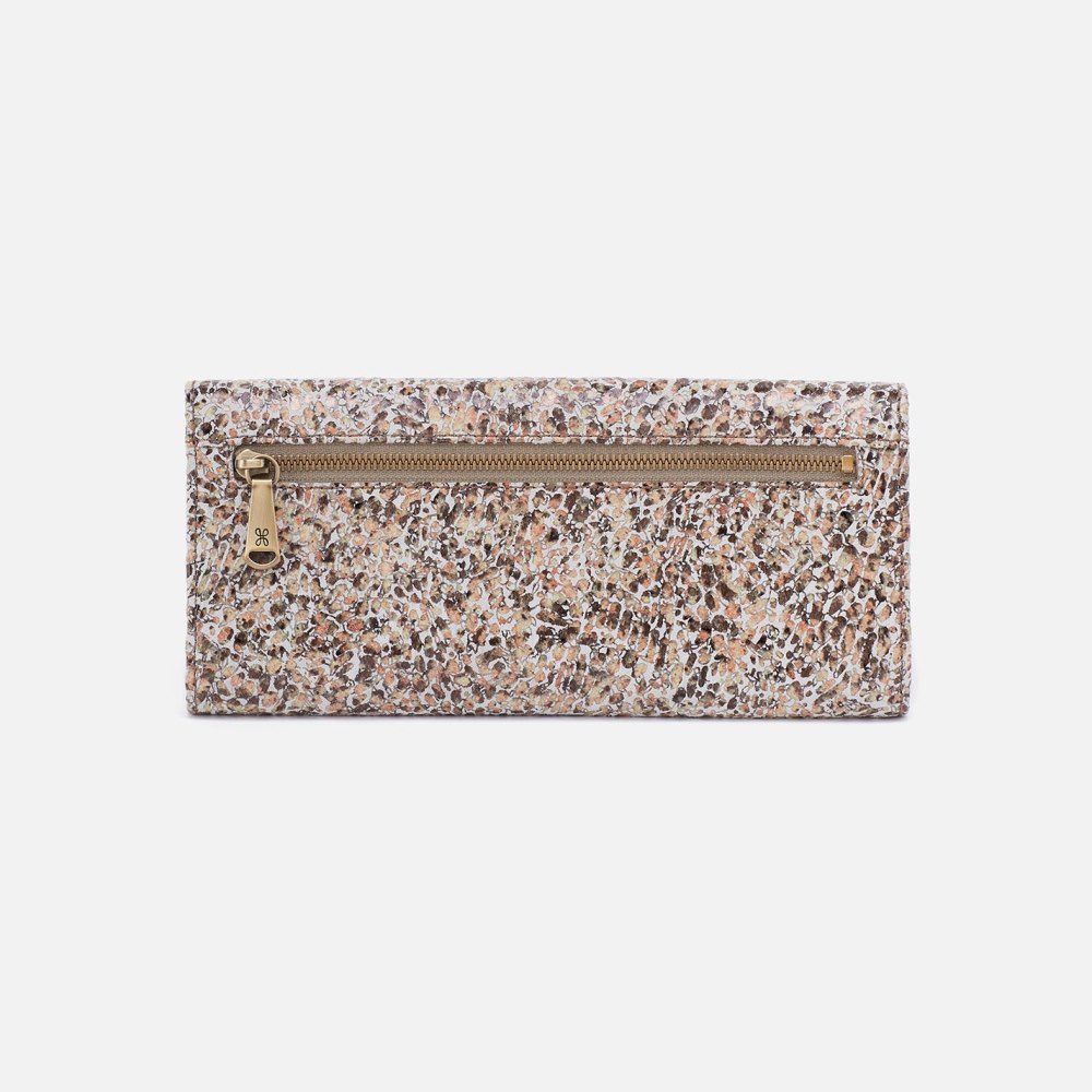 Hobo | Jill Large Trifold Wallet in Printed Leather - Terrazzo