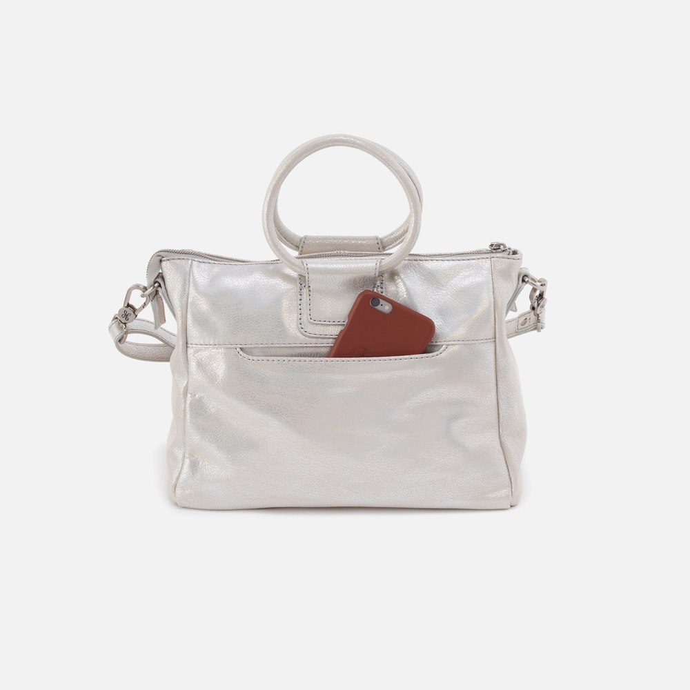 Hobo | Sheila Medium Satchel in Metallic Leather - Silver