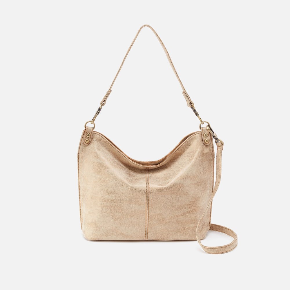 Hobo | Pier Shoulder Bag in Metallic Leather - Gold Leaf