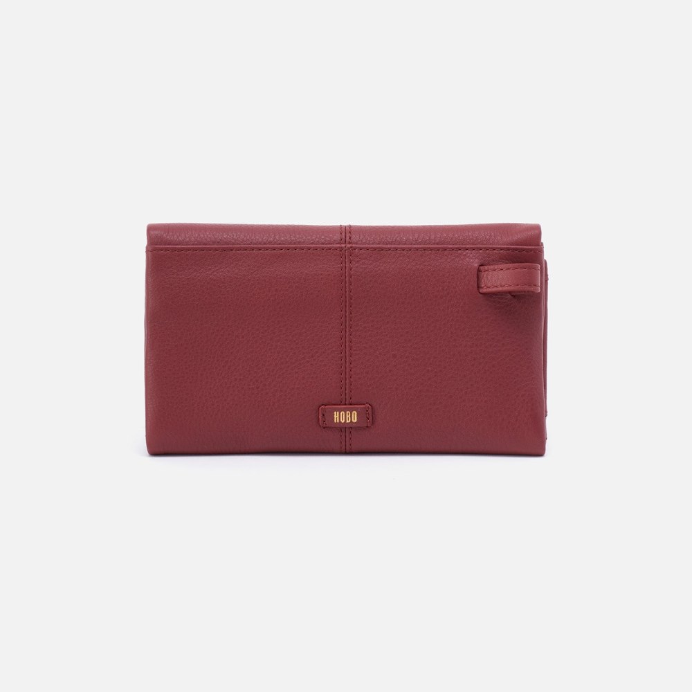 Hobo | Keen Continental Wallet in Pebbled Leather - Red Pear