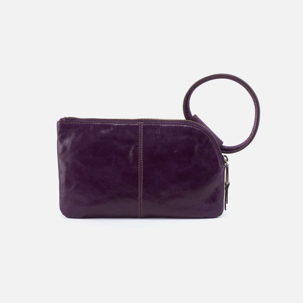 Hobo | Sable Wristlet in Polished Leather - Deep Purple