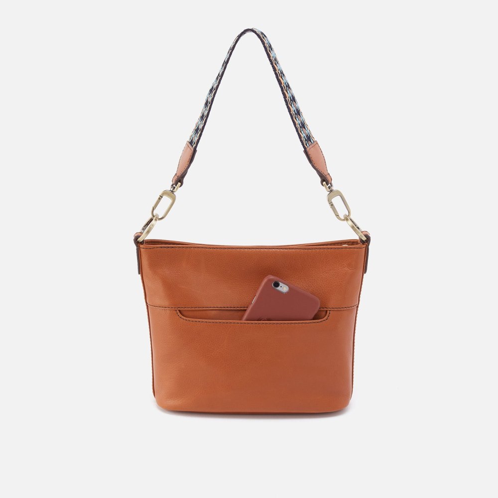 Hobo | Belle Convertible Shoulder Bag in Artisan Leather - Honey Brown