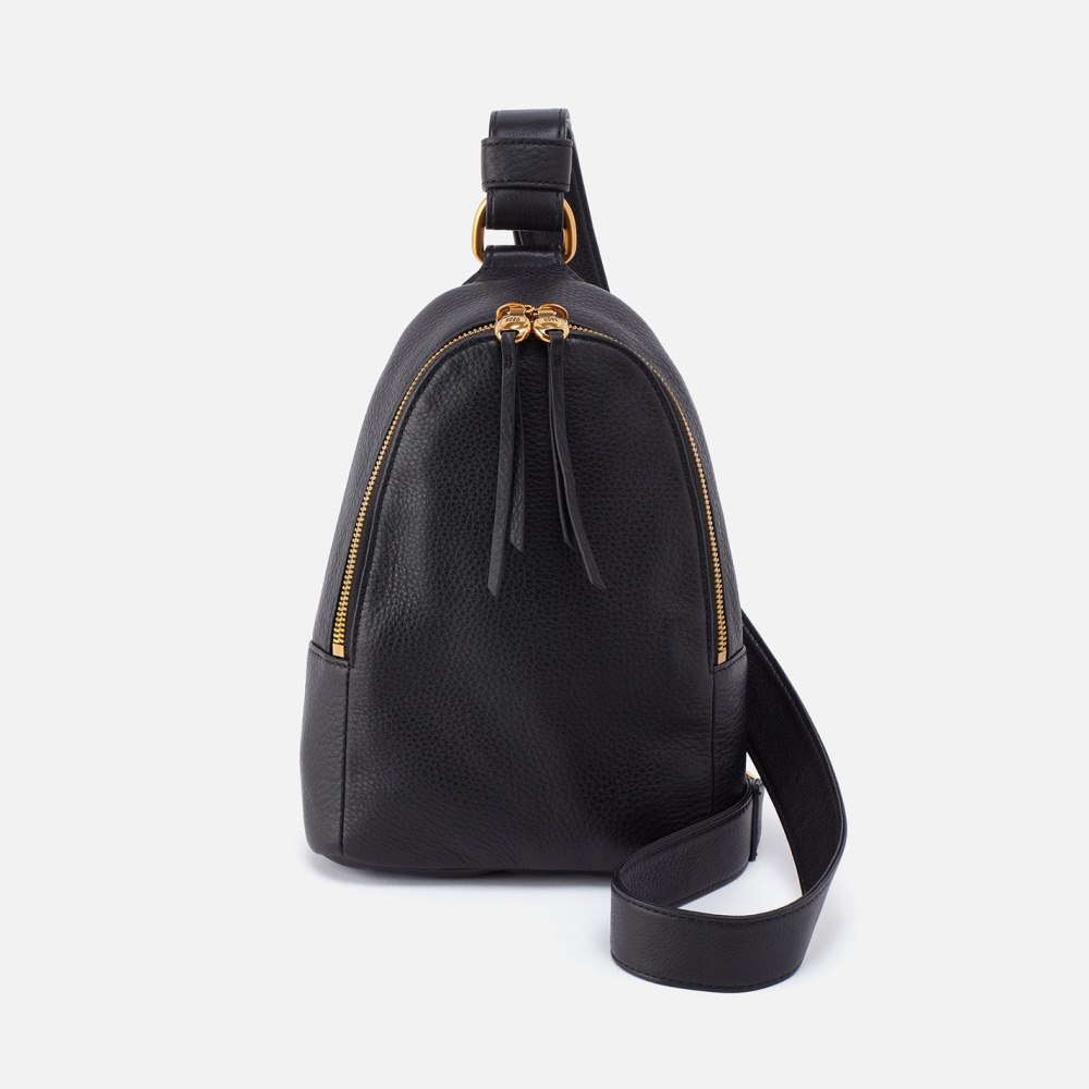 Hobo | Fern Sling in Pebbled Leather - Black - Click Image to Close