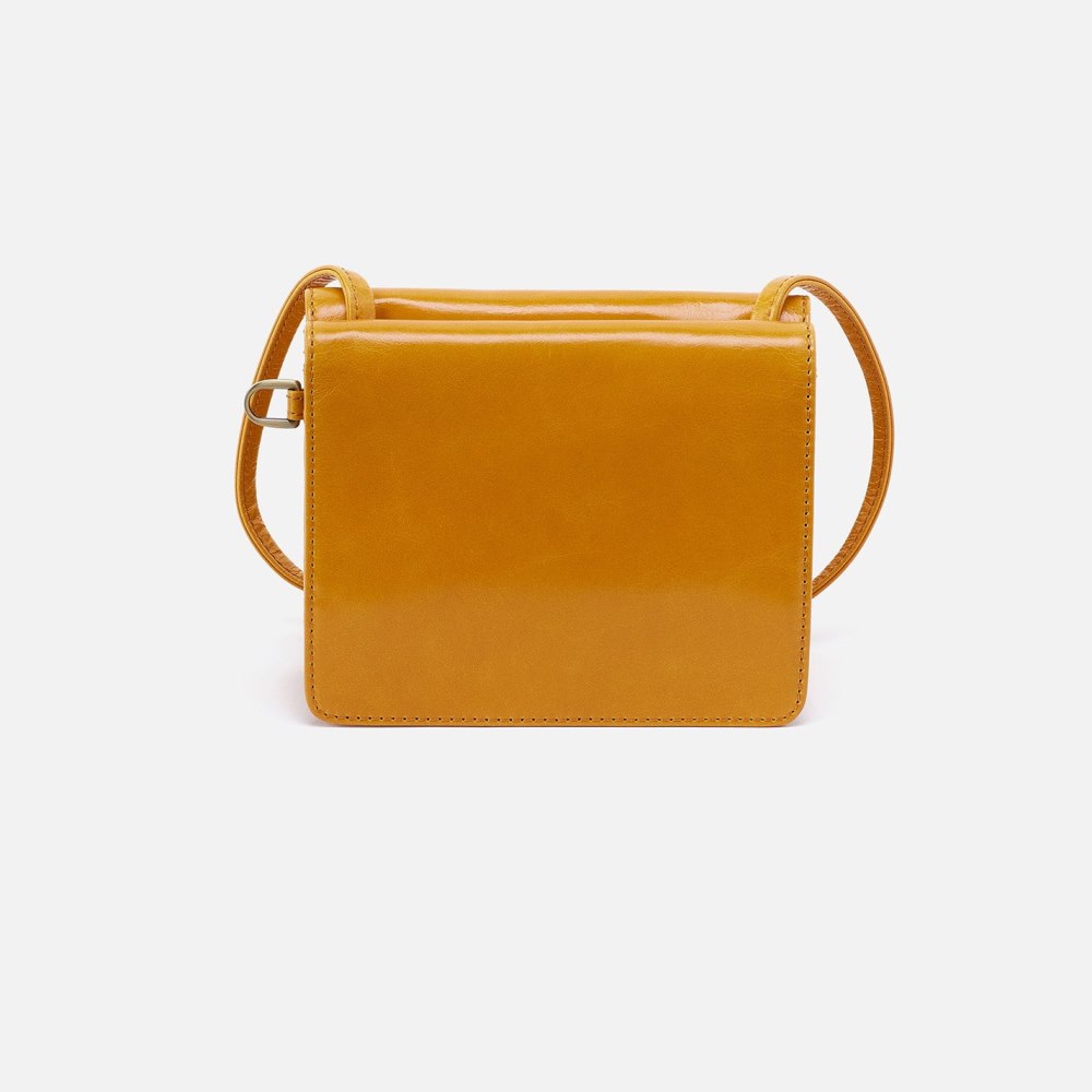 Hobo | Jill Wallet Crossbody in Polished Leather - Warm Amber