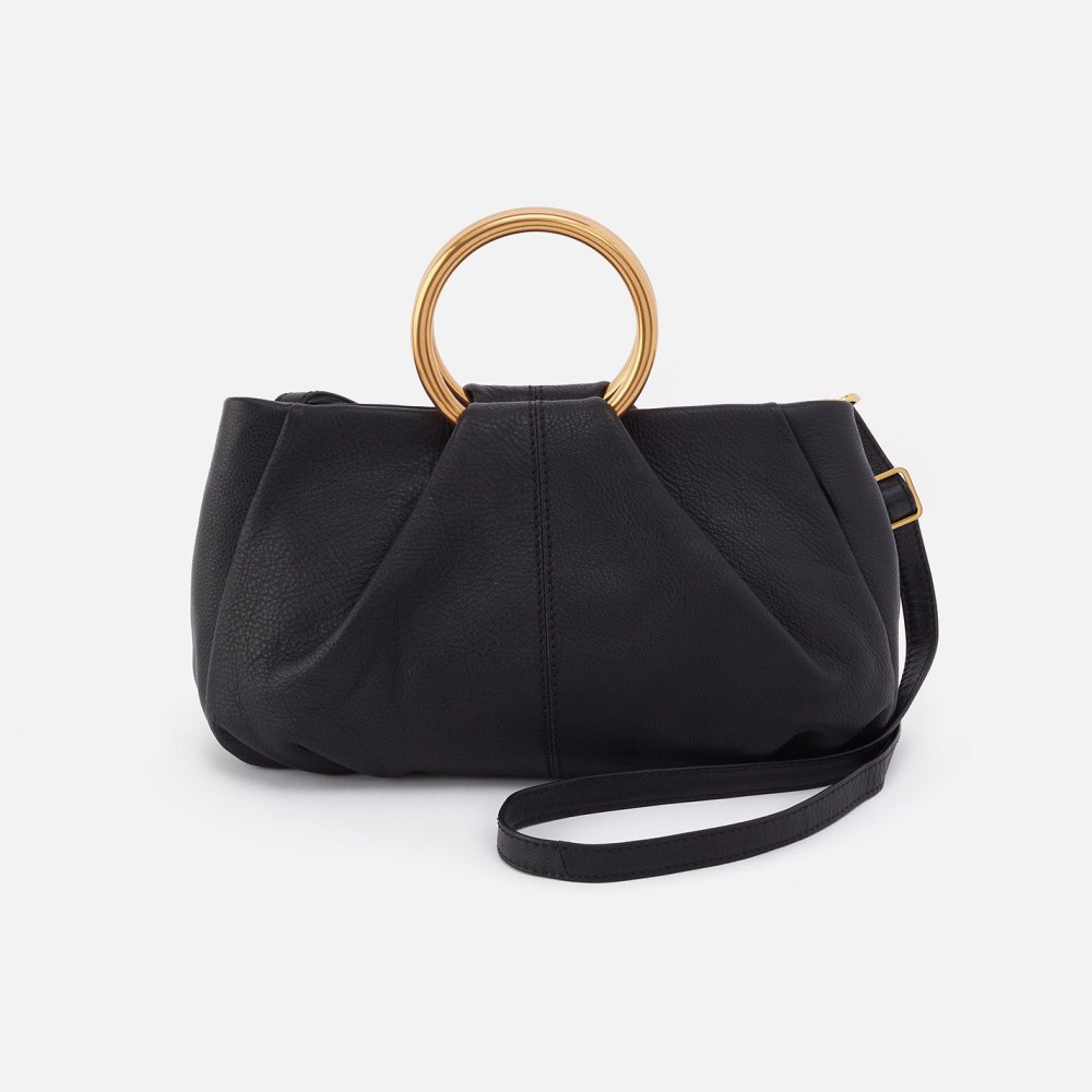 Hobo | Sheila Hard Ring Satchel in Pebbled Leather - Black - Click Image to Close