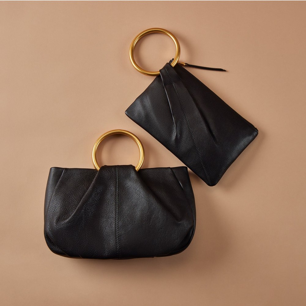 Hobo | Sheila Hard Ring Satchel in Pebbled Leather - Black