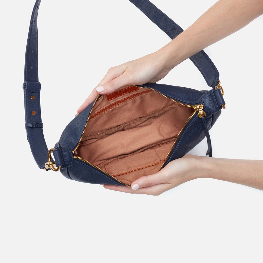 Hobo | Knox Sling in Pebbled Leather - Sapphire