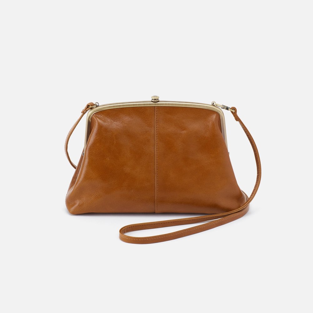 Hobo | Lana Crossbody in Polished Leather - Truffle