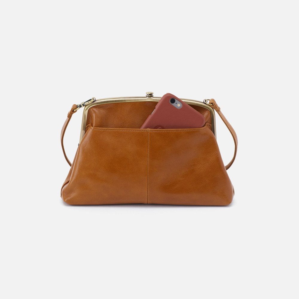 Hobo | Lana Crossbody in Polished Leather - Truffle