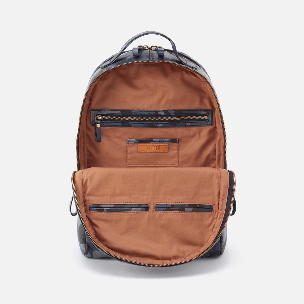 Hobo | Maddox Backpack in Silk Napa Leather - Blue Camo