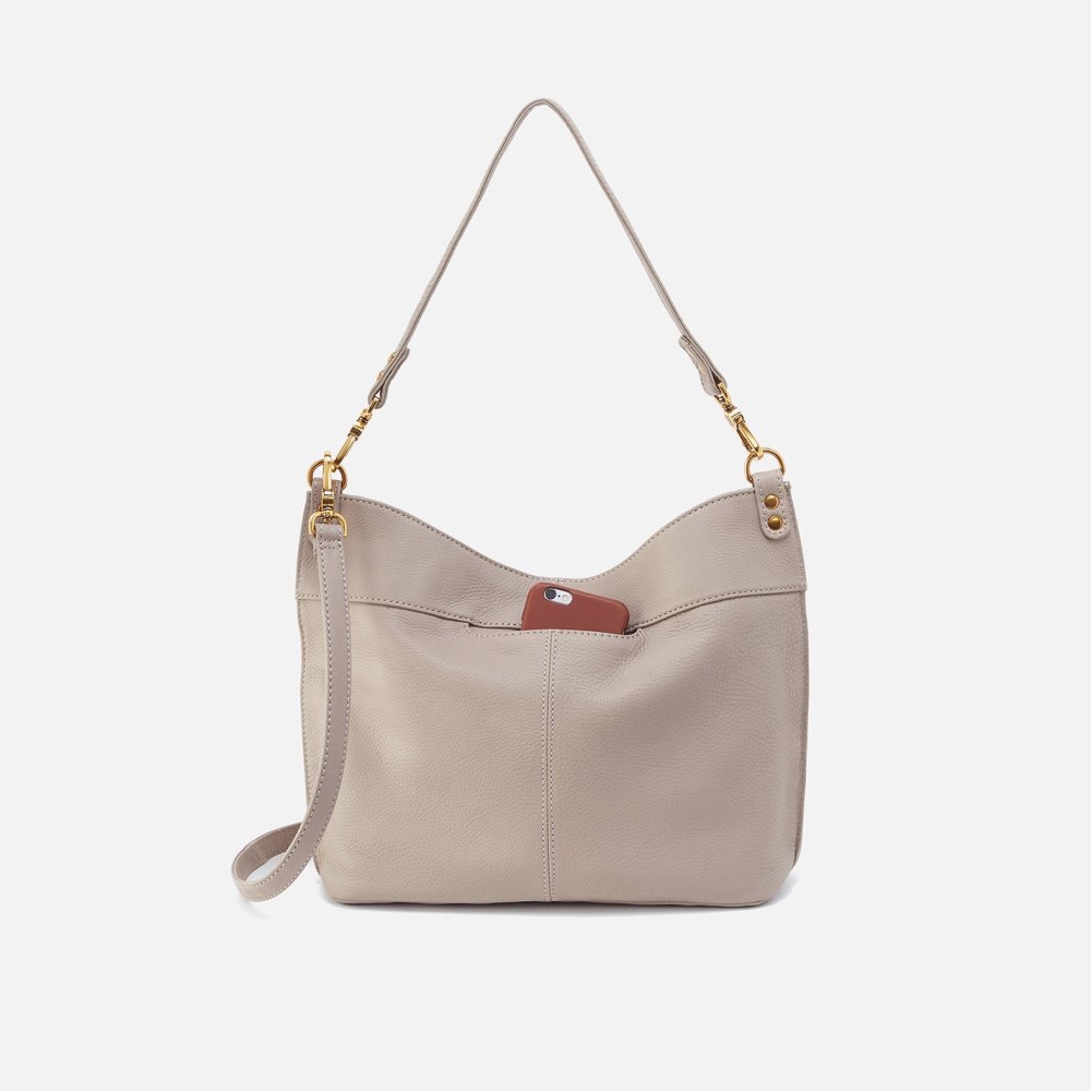 Hobo | Pier Shoulder Bag in Pebbled Leather - Taupe