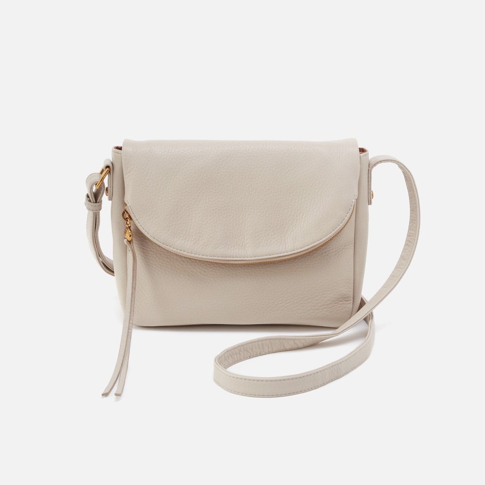 Hobo | Fern Messenger Crossbody in Pebbled Leather - Chalk - Click Image to Close