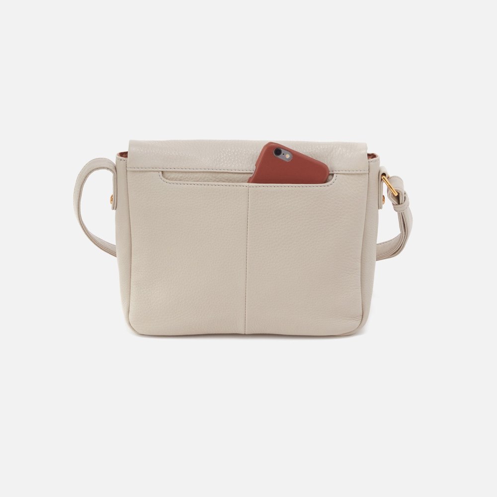 Hobo | Fern Messenger Crossbody in Pebbled Leather - Chalk