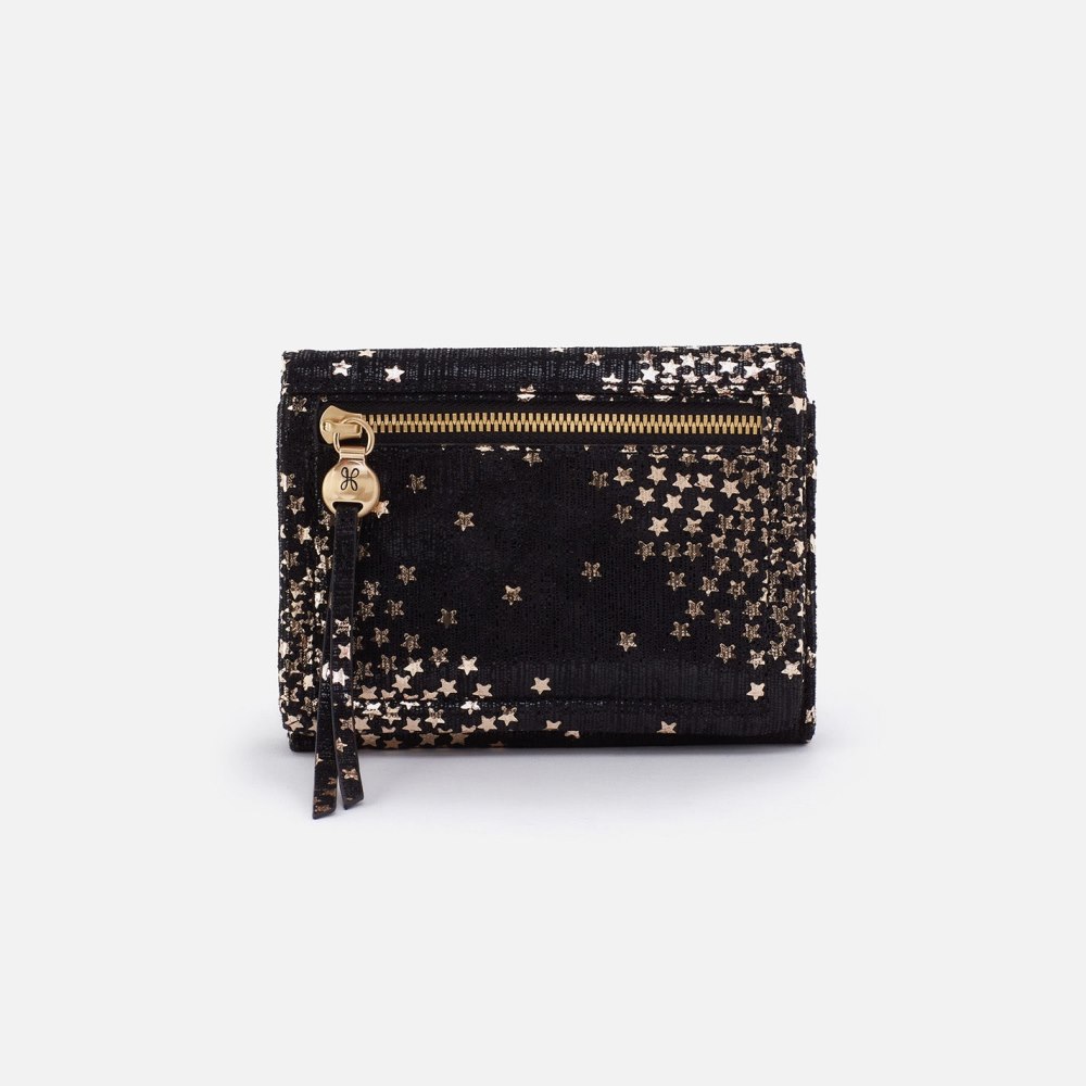 Hobo | Lumen Medium Bifold Compact Wallet in Printed Leather - Shooting Stars