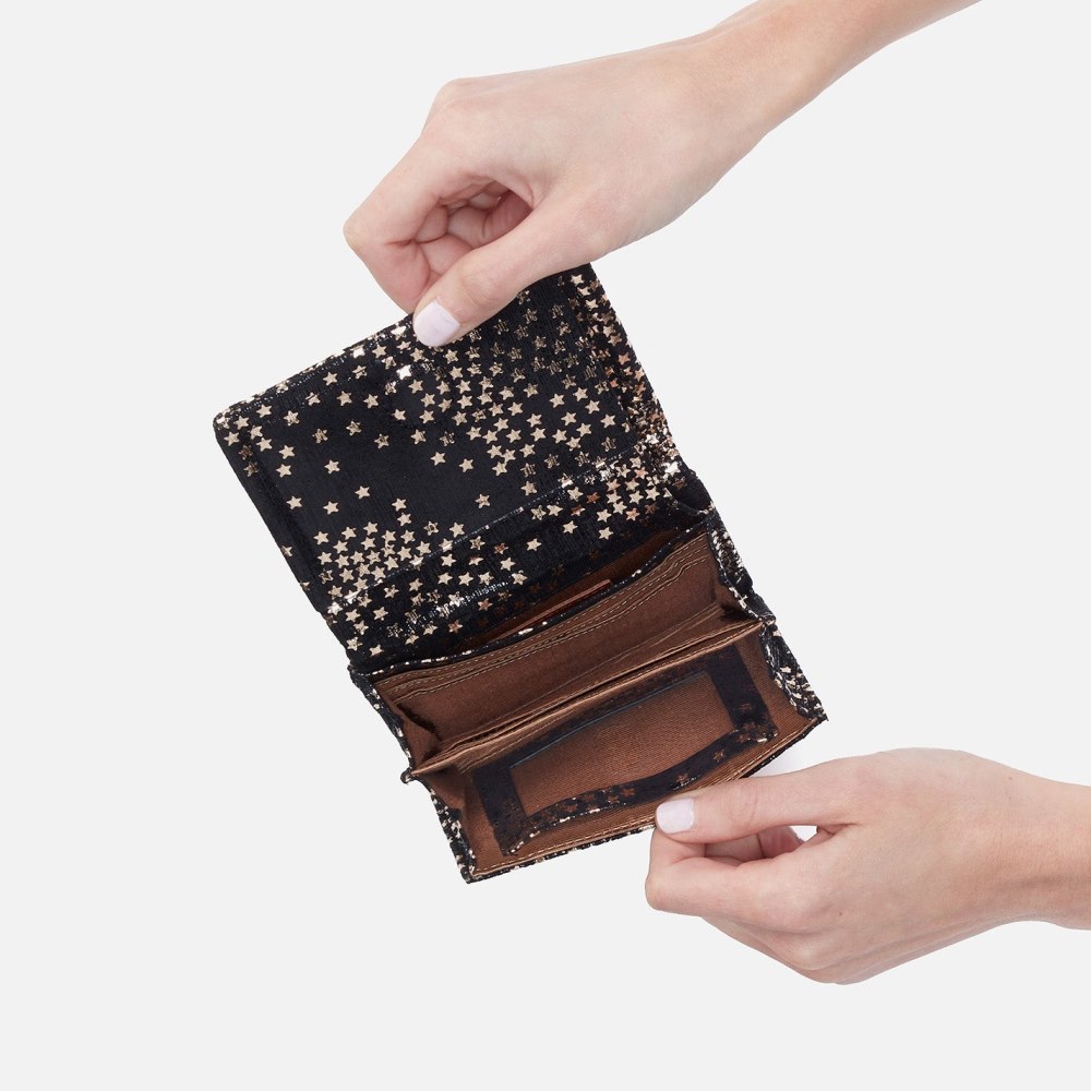 Hobo | Lumen Medium Bifold Compact Wallet in Printed Leather - Shooting Stars