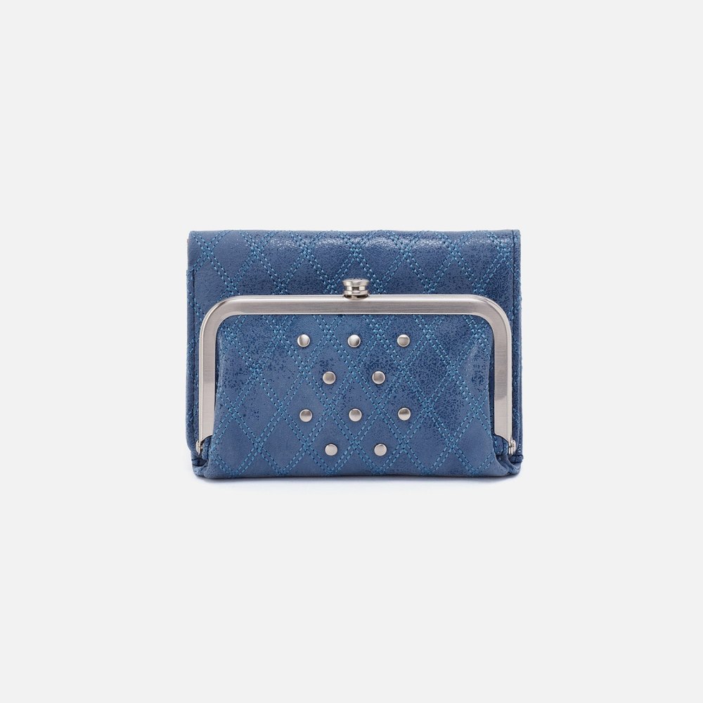 Hobo | Robin Compact Wallet in Buffed Leather - Azure