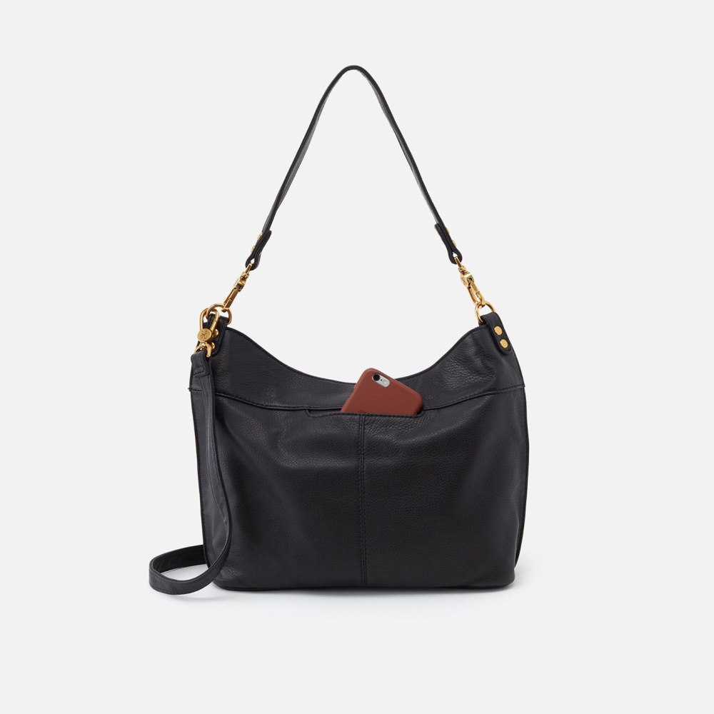 Hobo | Pier Shoulder Bag in Pebbled Leather - Black