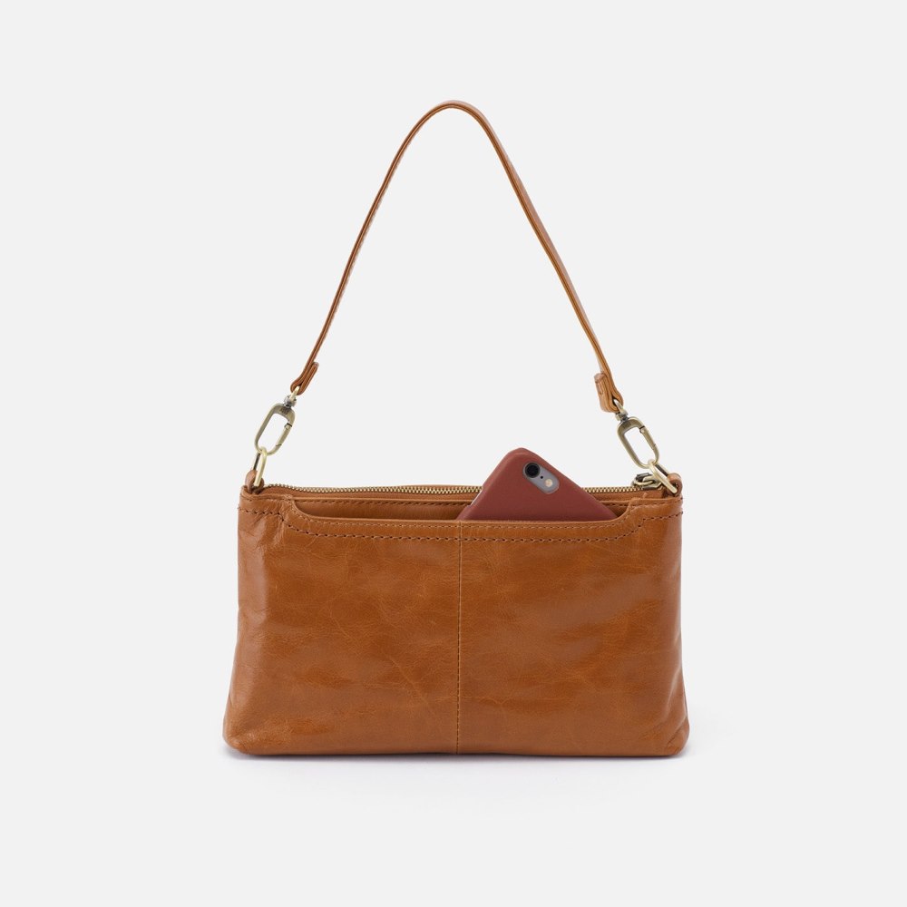 Hobo | Darcy Crossbody in Polished Leather - Truffle