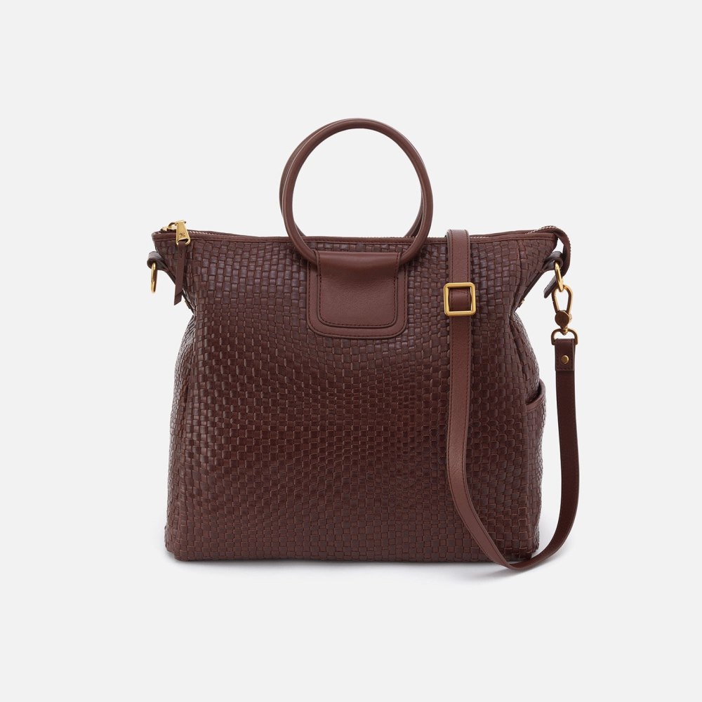 Hobo | Sheila Large Satchel in Wave Weave Leather - Pecan