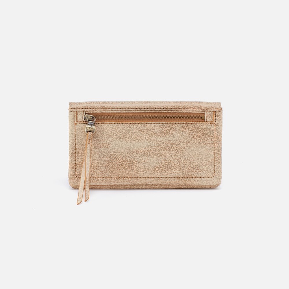 Hobo | Lumen Continental Wallet in Metallic Leather - Gold Leaf