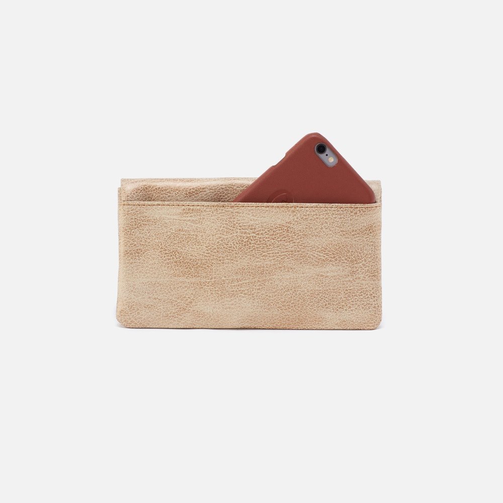 Hobo | Lumen Continental Wallet in Metallic Leather - Gold Leaf