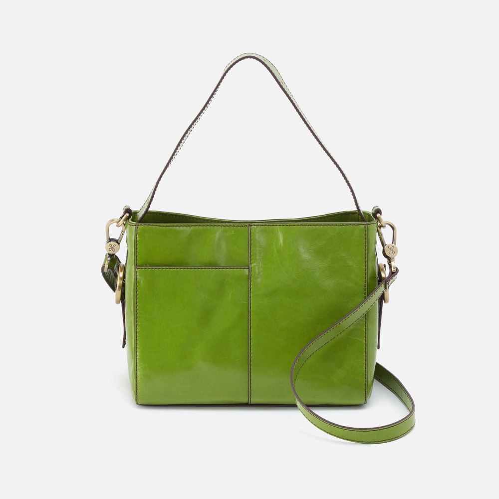 Hobo | Render Small Crossbody in Polished Leather - Garden Green - Click Image to Close