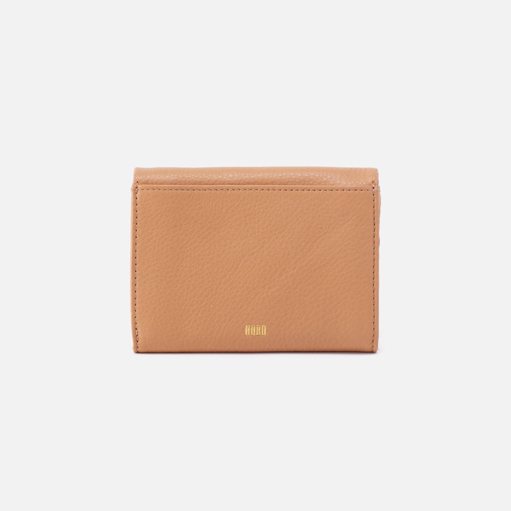 Hobo | Lumen Medium Bifold Compact Wallet in Pebbled Leather - Sandstorm