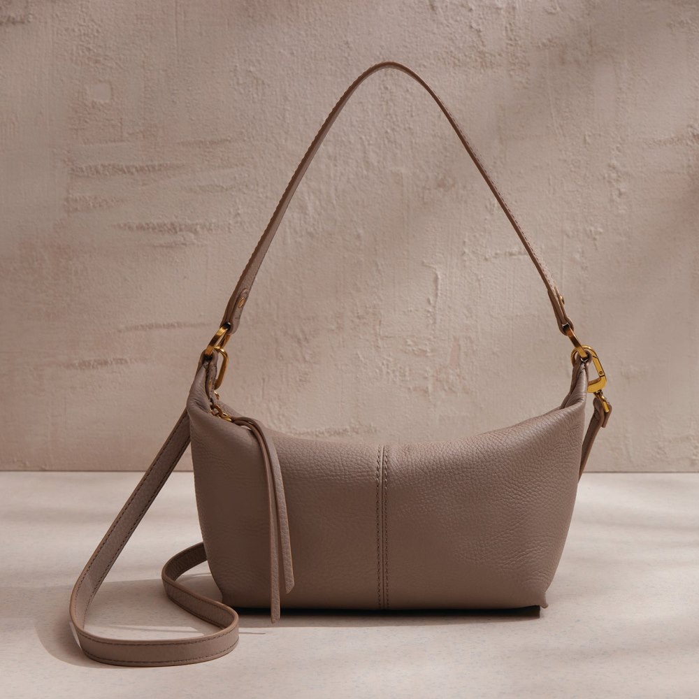 Hobo | Laguna Crossbody in Pebbled Leather - Taupe