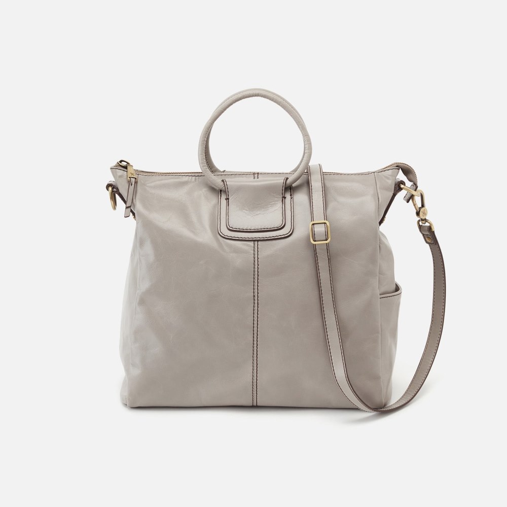 Hobo | Sheila Large Satchel in Polished Leather - Driftwood - Click Image to Close