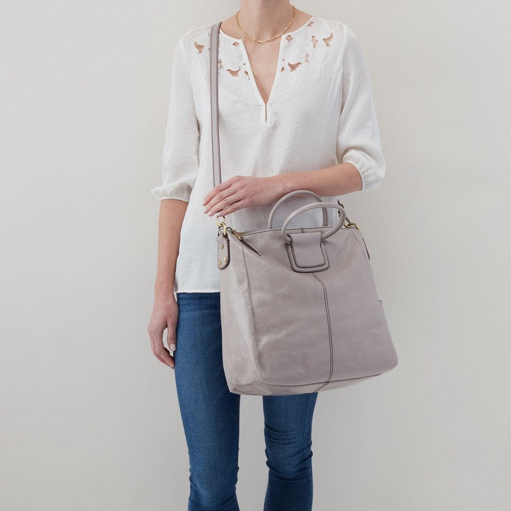 Hobo | Sheila Large Satchel in Polished Leather - Driftwood