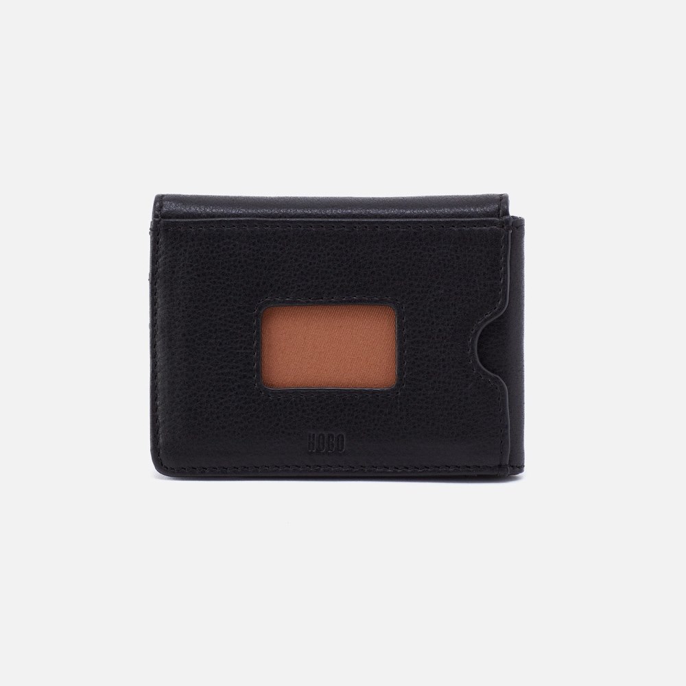 Hobo | Men's Flap Wallet in Silk Napa Leather - Black