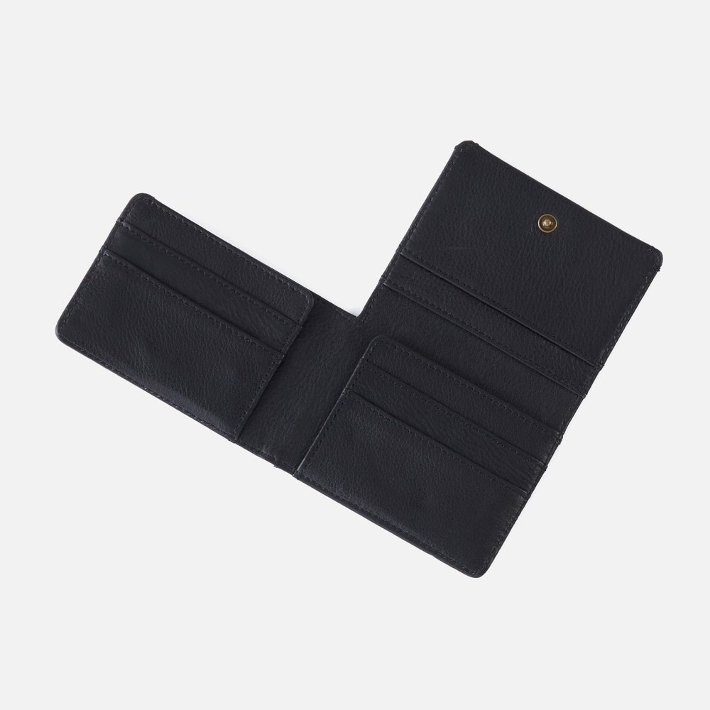 Hobo | Men's Flap Wallet in Silk Napa Leather - Black