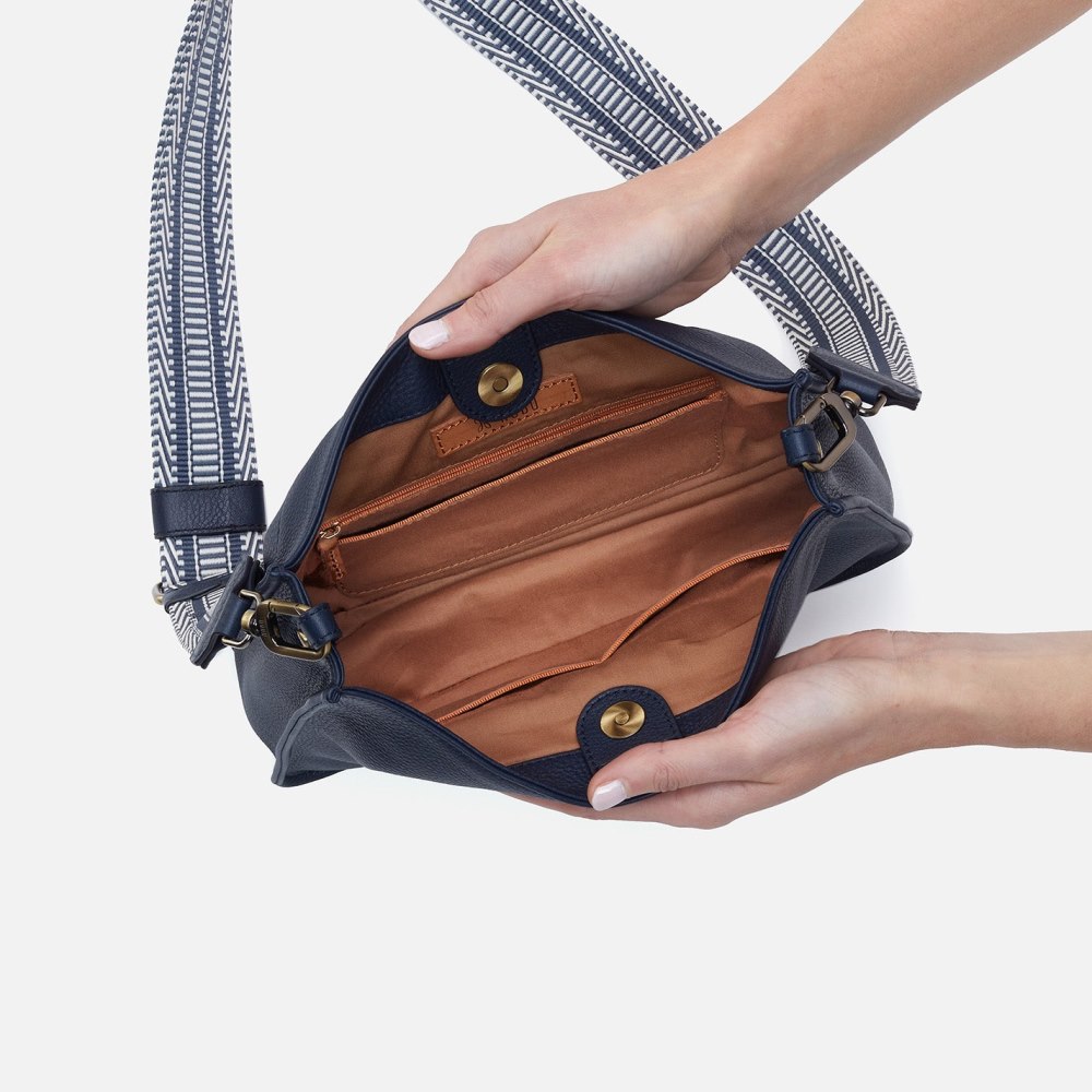 Hobo | Cass Crossbody in Pebbled Leather - Sapphire