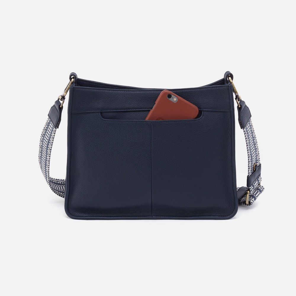 Hobo | Cass Crossbody in Pebbled Leather - Sapphire