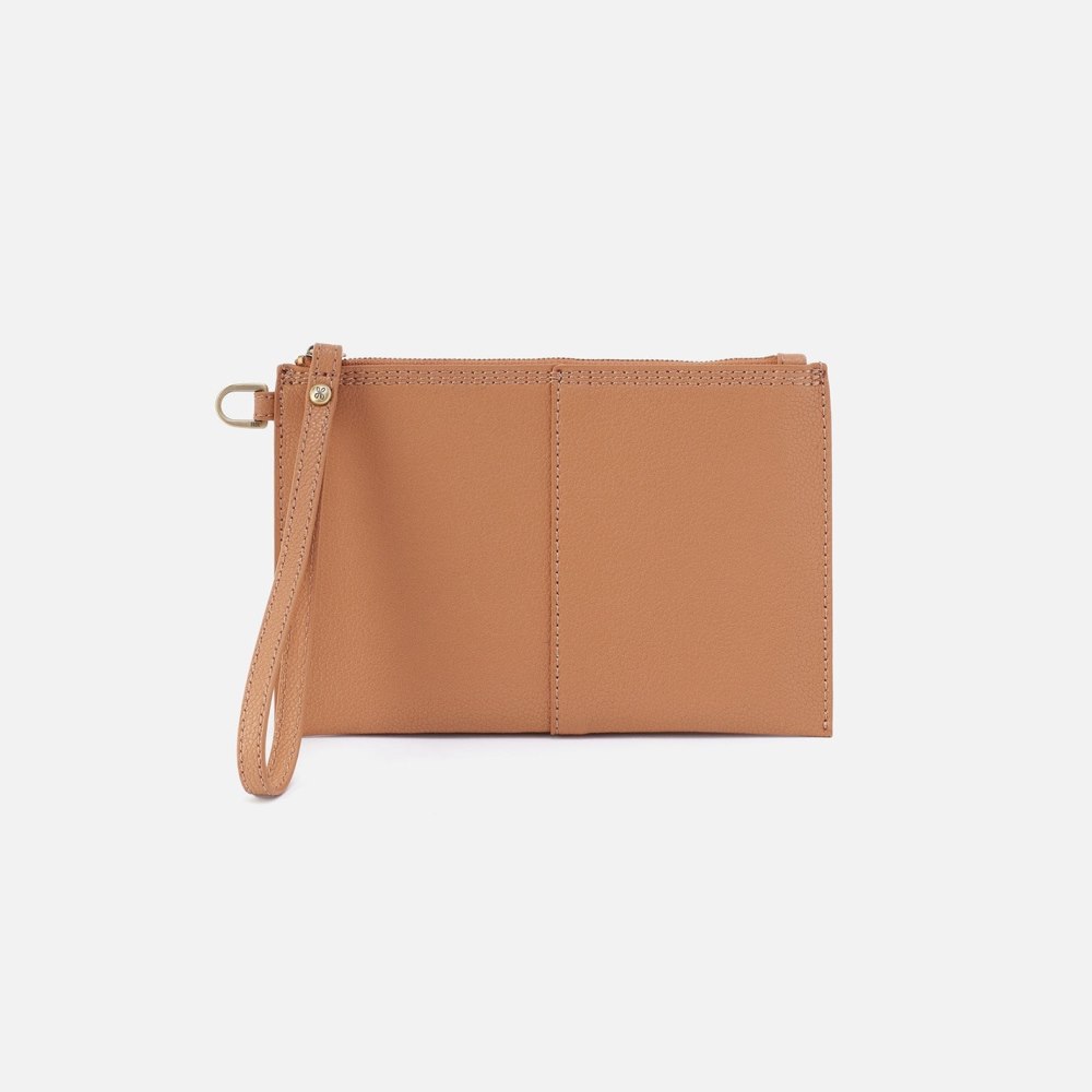 Hobo | Vida Small Pouch in Micro Pebbled Leather - Biscuit